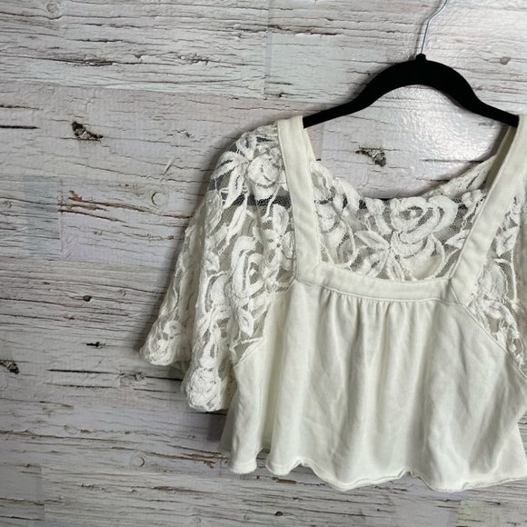 We the free people white crop blouse lace size small - Picture 8 of 12